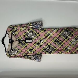 Cavalli Class Pink and Yellow Plaid Dress